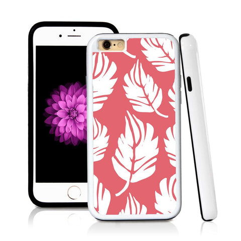 iPhone 6 case Large leaves in Pink with hard plastic & rubber protective cover