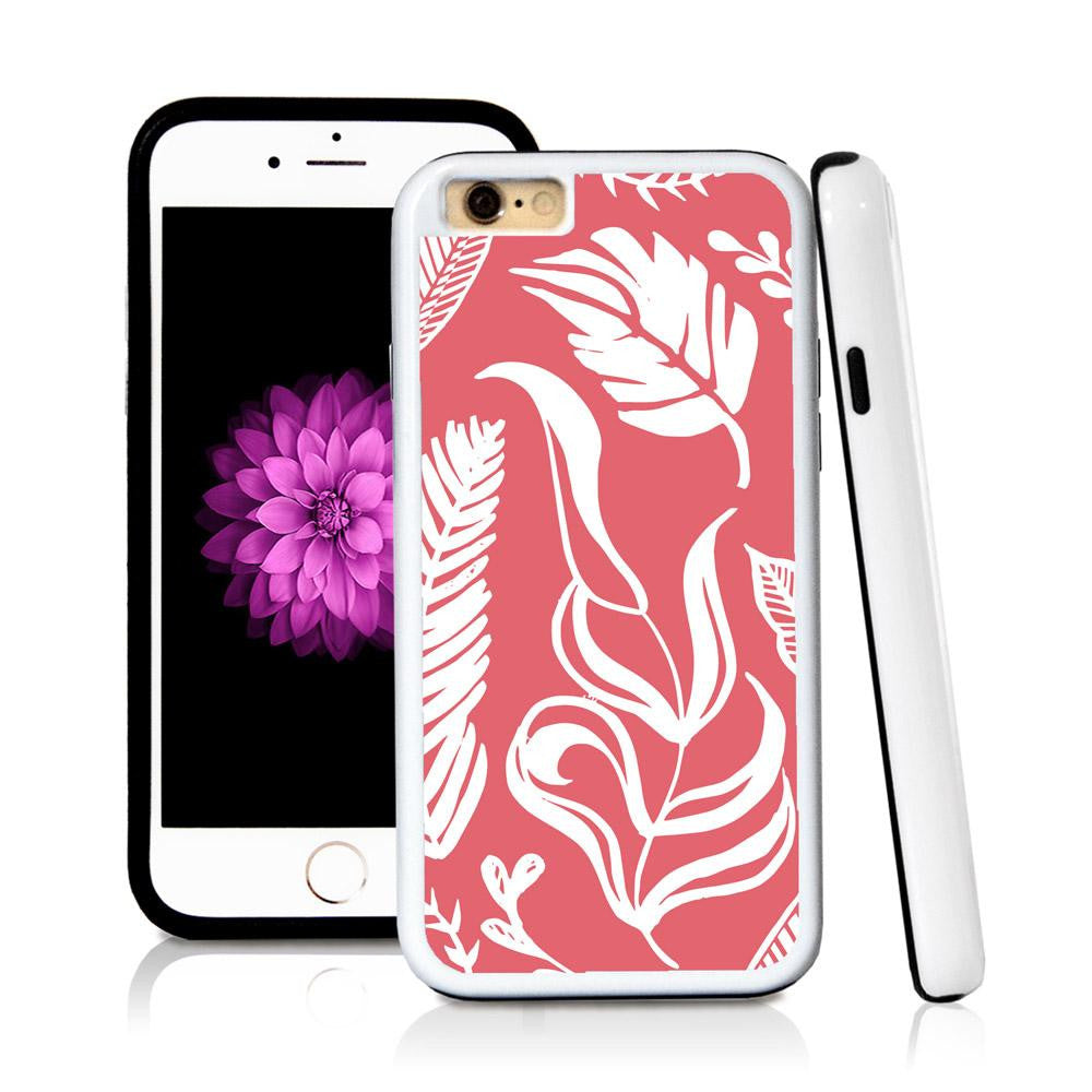 iPhone 6 case Leaf assorted in Pink with hard plastic & rubber protective cover