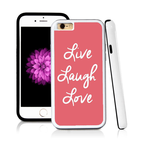 iPhone 6 case Live laugh love in Pink with hard plastic & rubber protective cover