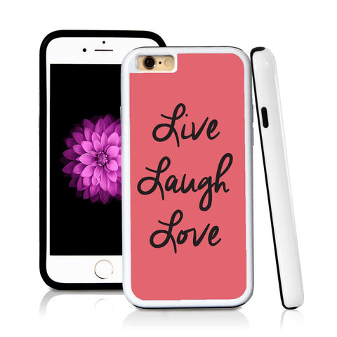 iPhone 6 case Live laugh love in Pink with hard plastic and rubber protective cover