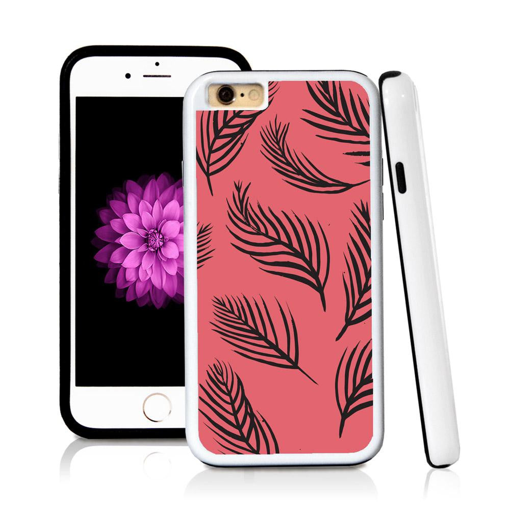 iPhone 6 case Palm leaves nine in Pink with hard plastic and rubber protective cover