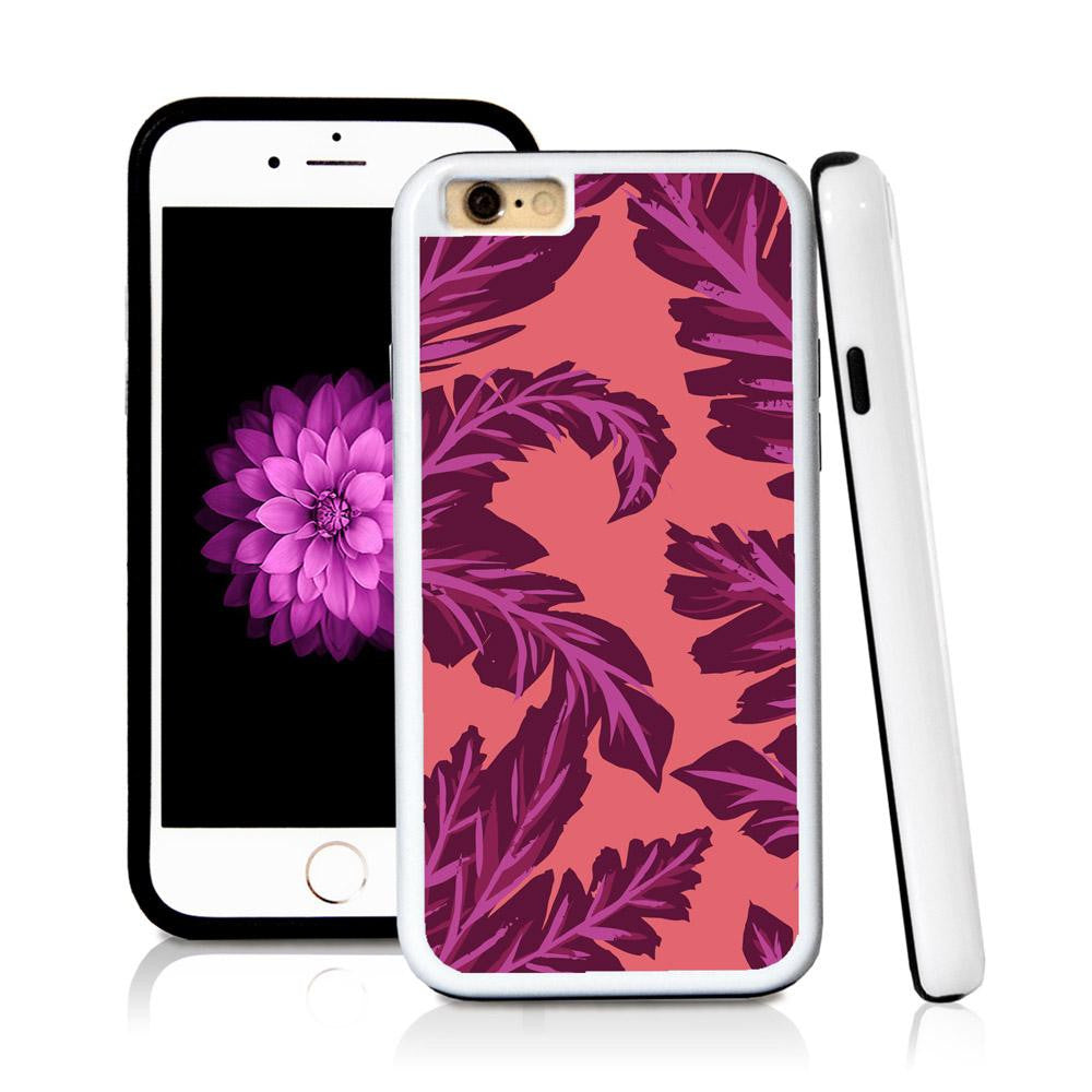 iPhone 6 case Palm leaves purple in Pink with hard plastic & rubber protective cover