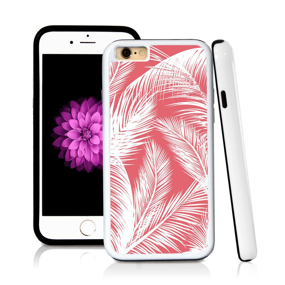 iPhone 6 case Palm leaves thin in Pink with hard plastic & rubber protective cover