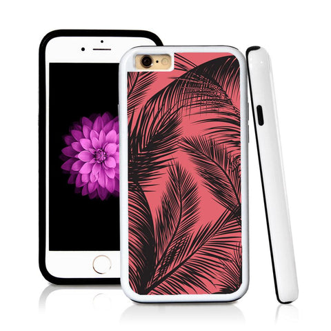 iPhone 6 case Palm leaves thin in Pink with hard plastic and rubber protective cover