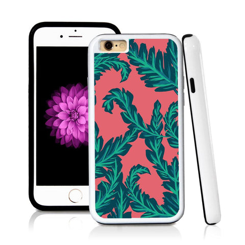 iPhone 6 case Palm leaves turquoise in Pink with hard plastic & rubber protective cover