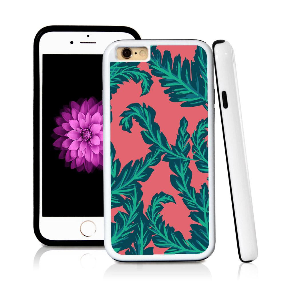 iPhone 6 case Palm leaves turquoise in Pink with hard plastic and rubber protective cover