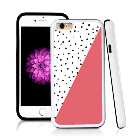 iPhone 6 case Split screen polka dot white in Pink with hard plastic & rubber protective cover