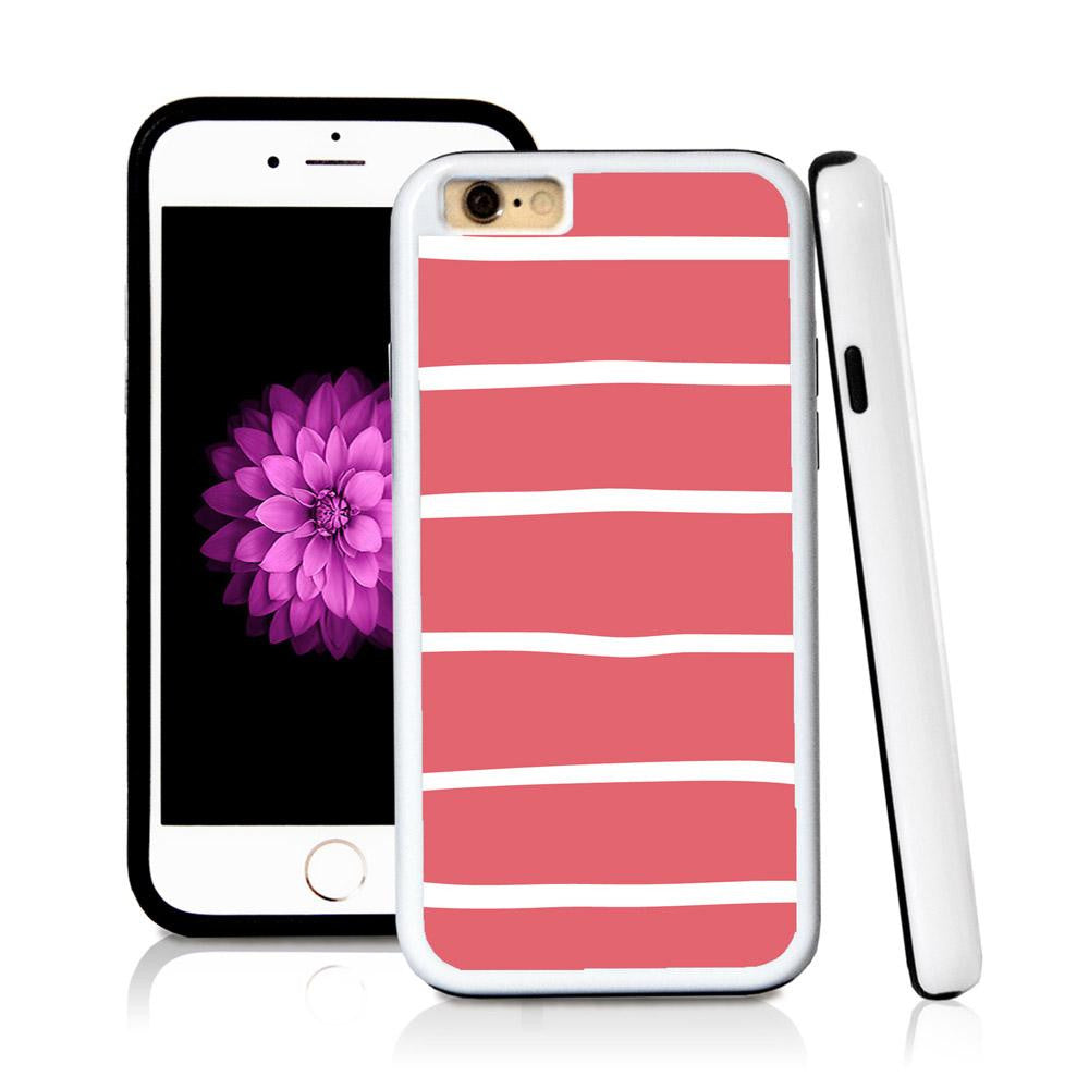 iPhone 6 case Stripes six in Pink with hard plastic & rubber protective cover