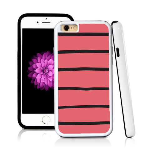 iPhone 6 case Stripes six in Pink with hard plastic and rubber protective cover