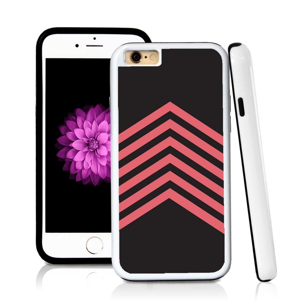 iPhone 6 case Stripes six negative color in Pink with hard plastic & rubber protective cover