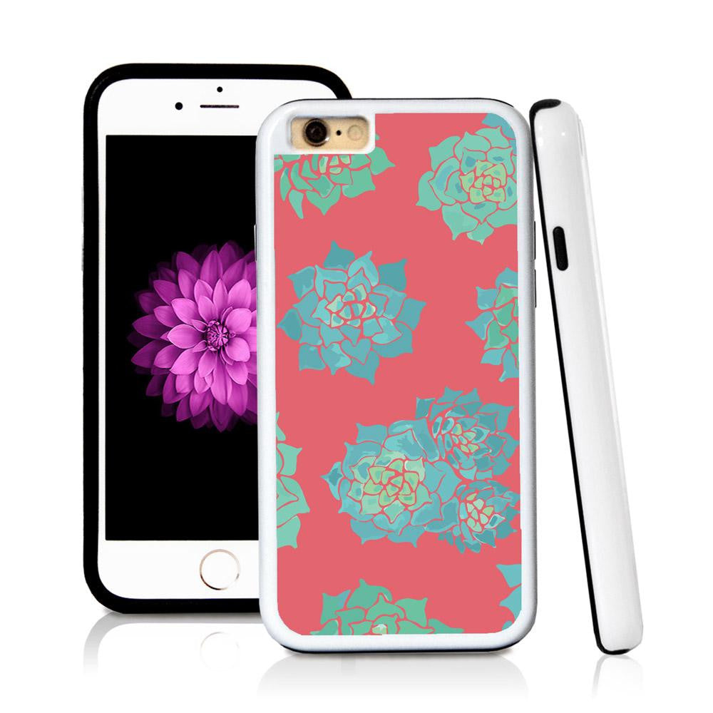 iPhone 6 case Succulent three in Pink with hard plastic & rubber protective cover