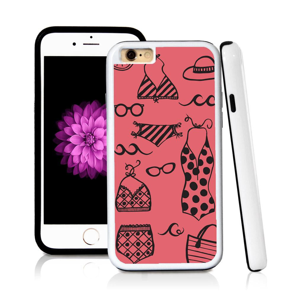 iPhone 6 case Swim vintage scene in Pink with hard plastic and rubber protective cover