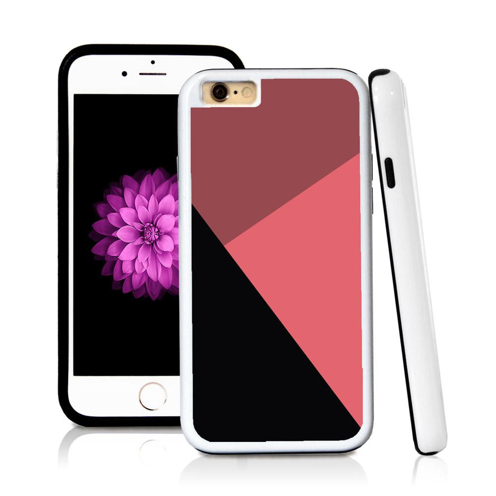 iPhone 6 case Three abstract modern simple sections in Pink with hard plastic and rubber protective cover