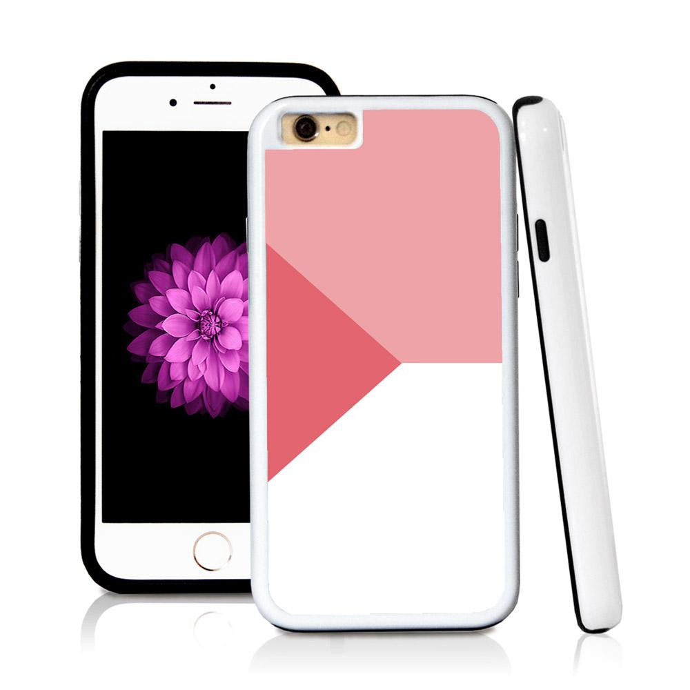 iPhone 6 case Three sections triangle left in Pink with hard plastic & rubber protective cover