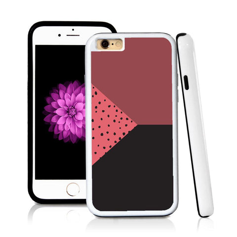 iPhone 6 case Three sections triangle left polka dots in Pink with hard plastic and rubber protective cover