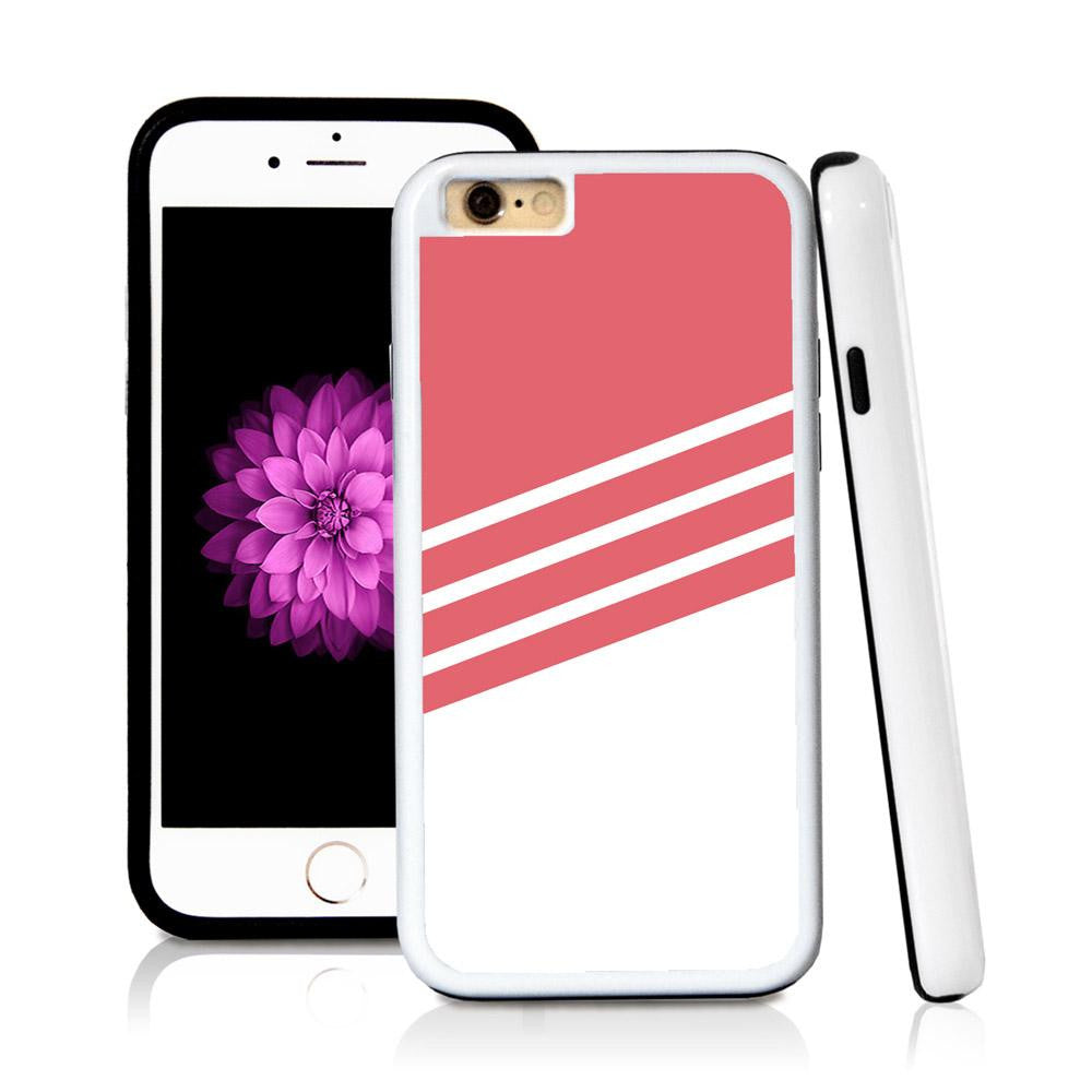 iPhone 6 case Three stripes bottom half in Pink with hard plastic & rubber protective cover