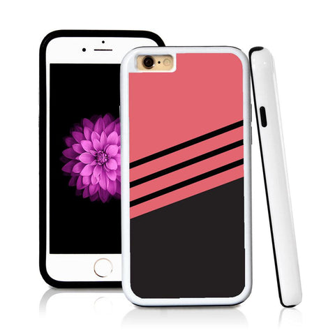 iPhone 6 case Three stripes bottom half in Pink with hard plastic and rubber protective cover