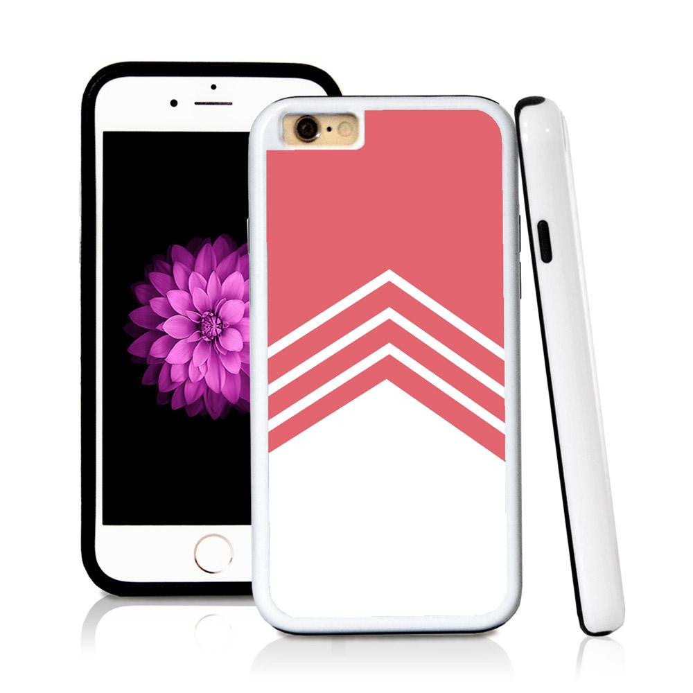 iPhone 6 case Three stripe triangle bottom in Pink with hard plastic & rubber protective cover