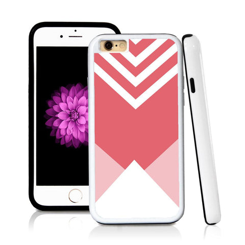 iPhone 6 case Triangle bottom stripes top in Pink with hard plastic & rubber protective cover