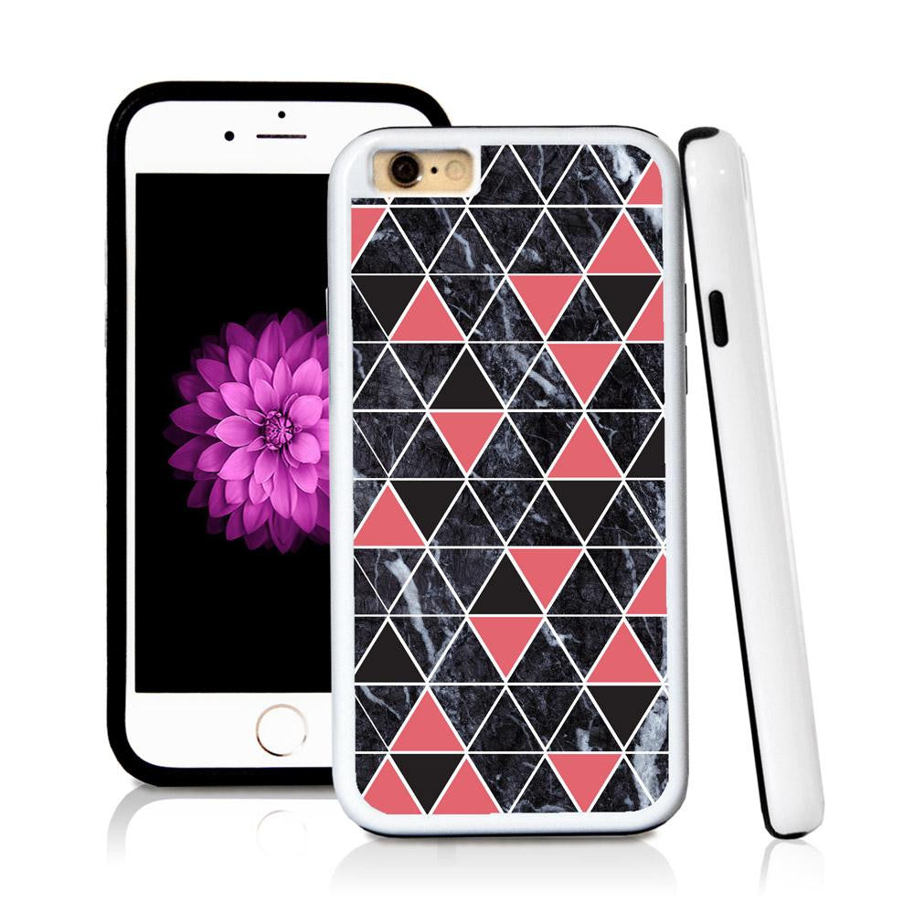 iPhone 6 case Triangle grid pattern in Pink with hard plastic & rubber protective cover