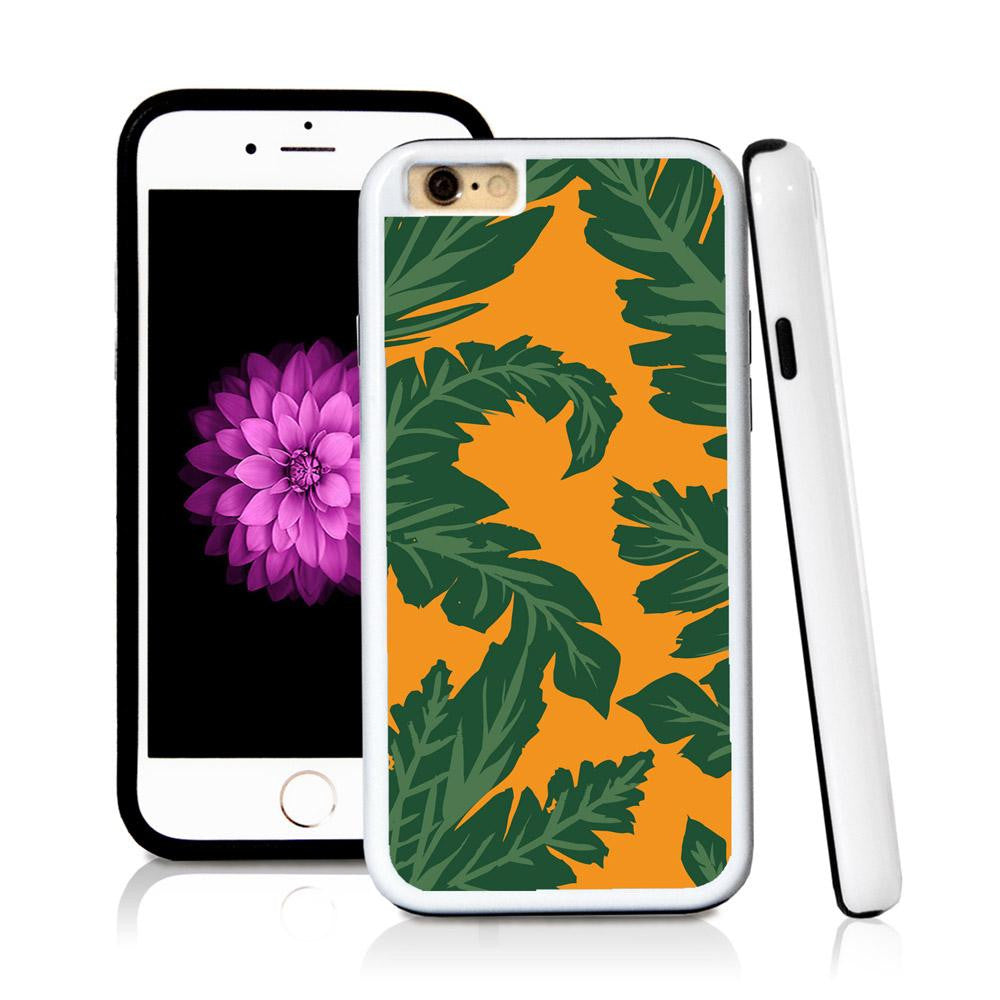 iPhone 6 case Palm leaves green in Orange with hard plastic & rubber protective cover