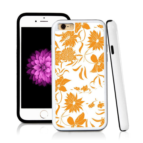 iPhone 6 case Botanical flowers in Orange with hard plastic & rubber protective cover