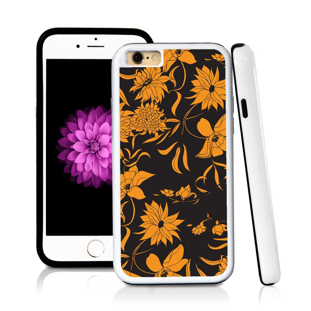 iPhone 6 case Botanical flowers in Orange with hard plastic and rubber protective cover