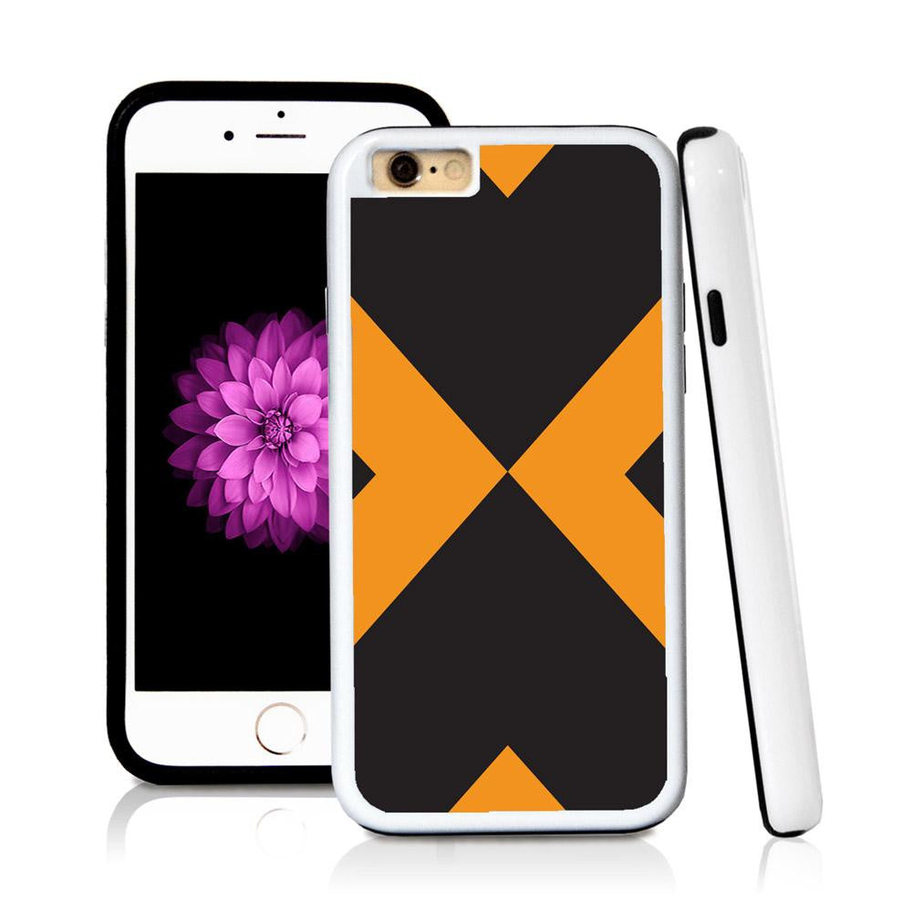 iPhone 6 case Abstract x in Orange with hard plastic and rubber protective cover