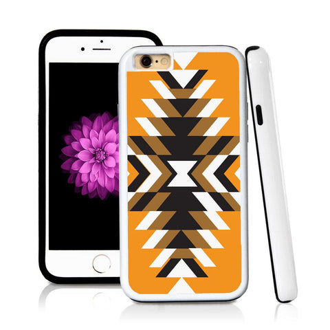 iPhone 6 case Aztec sunrays from middle in Orange with hard plastic & rubber protective cover