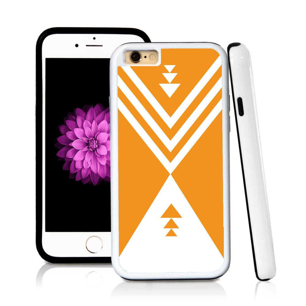 iPhone 6 case Aztec triangle in Orange with hard plastic & rubber protective cover