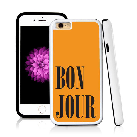 iPhone 6 case Bonjour type in Orange with hard plastic and rubber protective cover