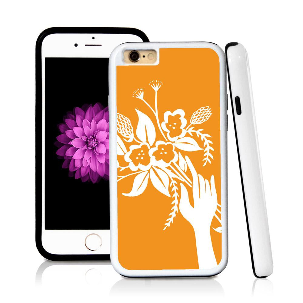 iPhone 6 case Boquette illustration in Orange with hard plastic & rubber protective cover