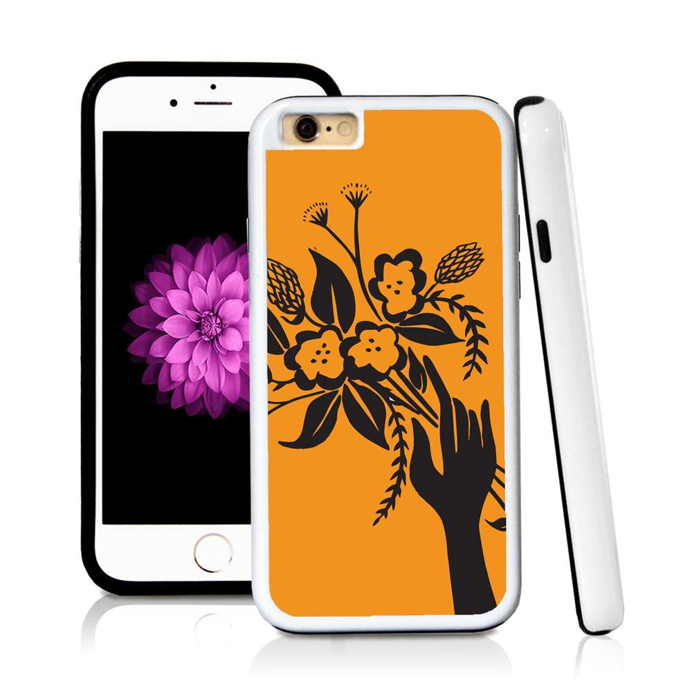 iPhone 6 case Boquette illustration in Orange with hard plastic and rubber protective cover