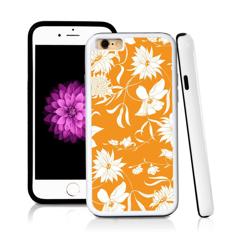 iPhone 6 case Botanical flowers in Orange with hard plastic & rubber protective cover