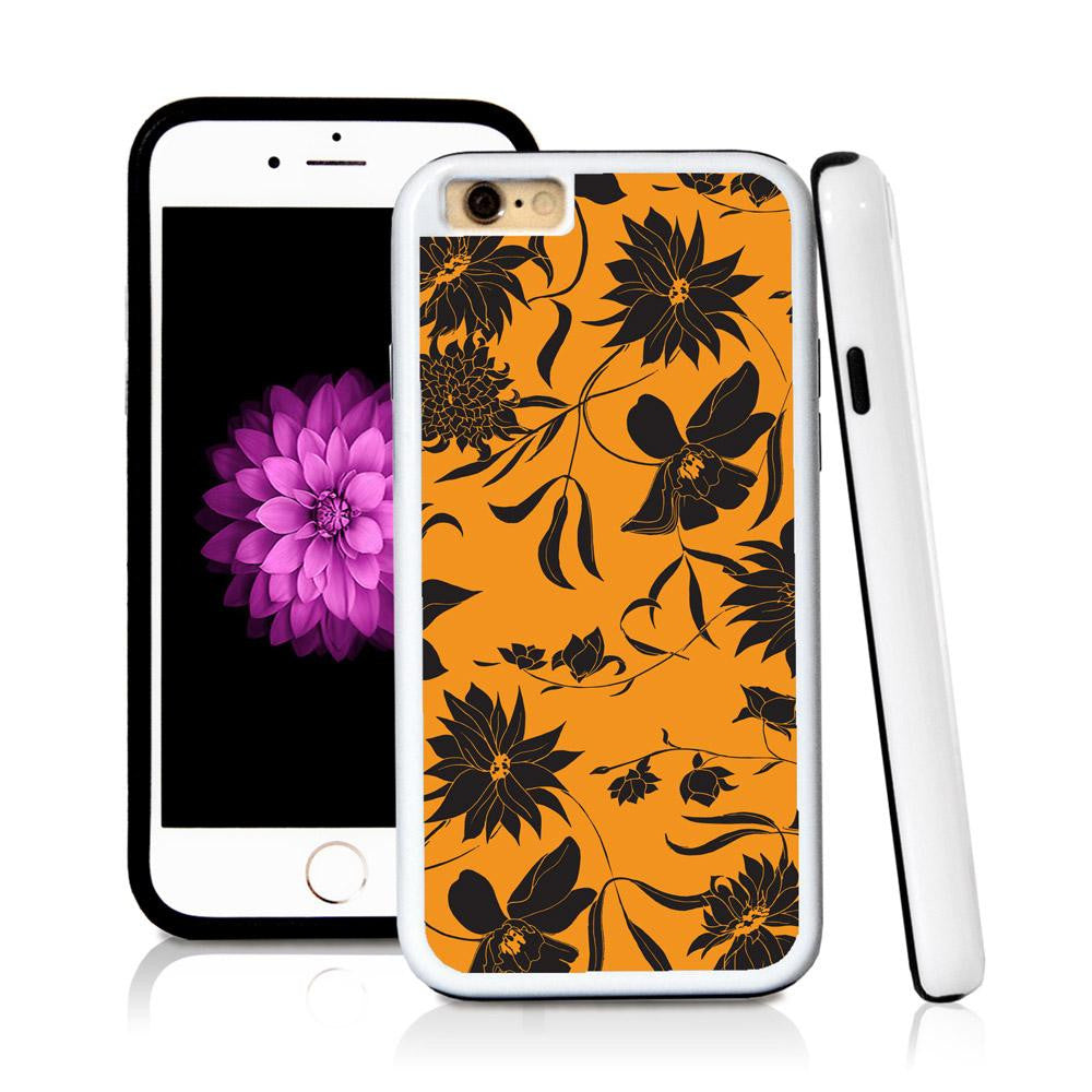 iPhone 6 case Botanical flowers in Orange with hard plastic and rubber protective cover