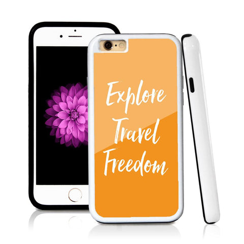 iPhone 6 case Explore travel freedom in Orange with hard plastic & rubber protective cover