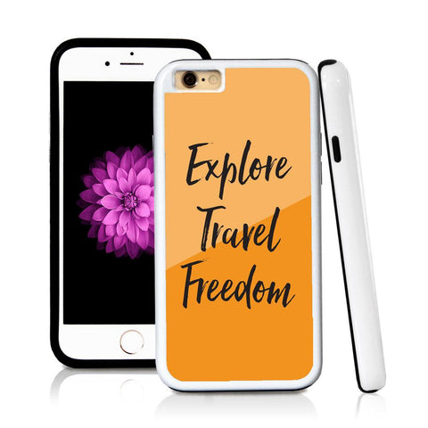 iPhone 6 case Explore travel freedom in Orange with hard plastic and rubber protective cover