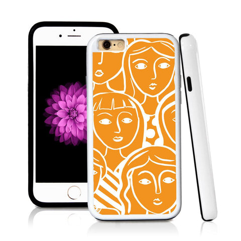 iPhone 6 case Face illustrations in Orange with hard plastic & rubber protective cover