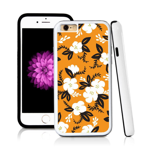 iPhone 6 case Flower cartoony painted in Orange with hard plastic & rubber protective cover