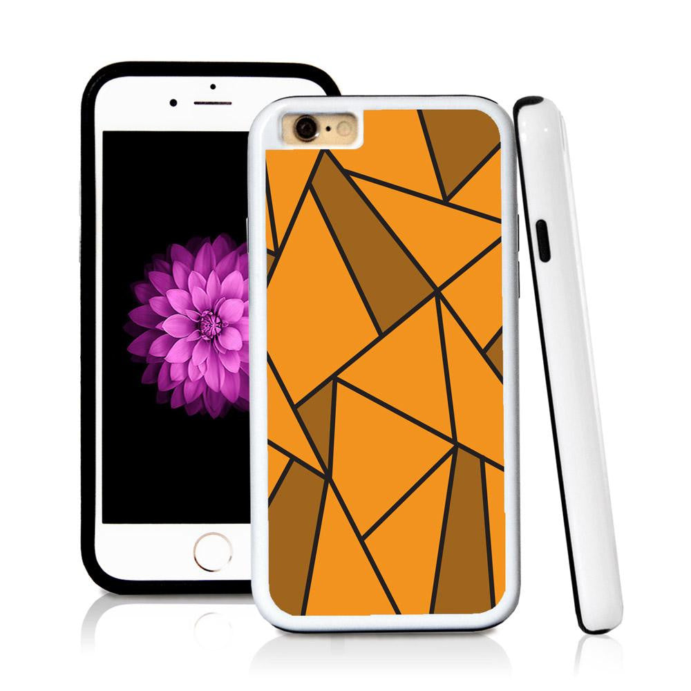 iPhone 6 case Geometric shapes in Orange with hard plastic and rubber protective cover