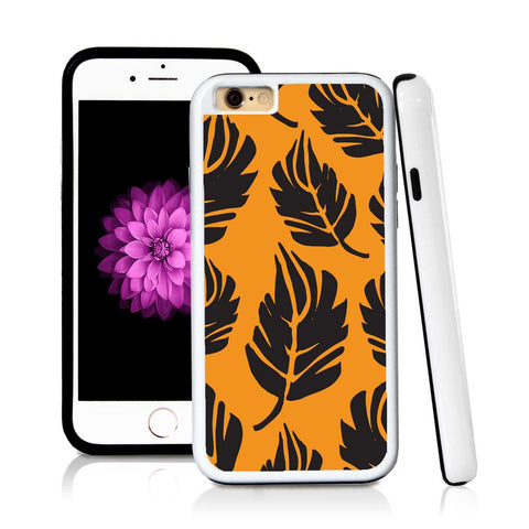 iPhone 6 case Large leaves in Orange with hard plastic and rubber protective cover