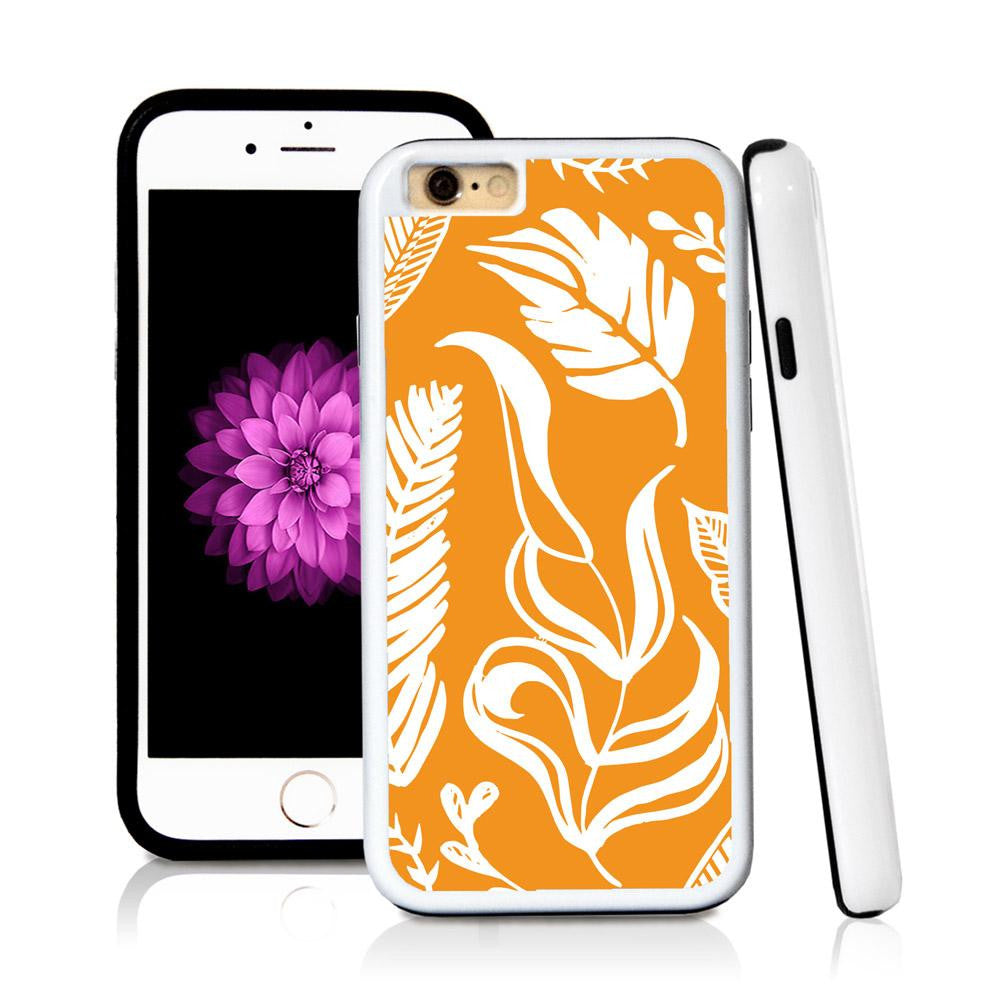 iPhone 6 case Leaf assorted in Orange with hard plastic & rubber protective cover