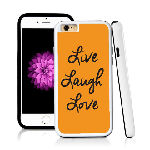 iPhone 6 case Live laugh love in Orange with hard plastic and rubber protective cover