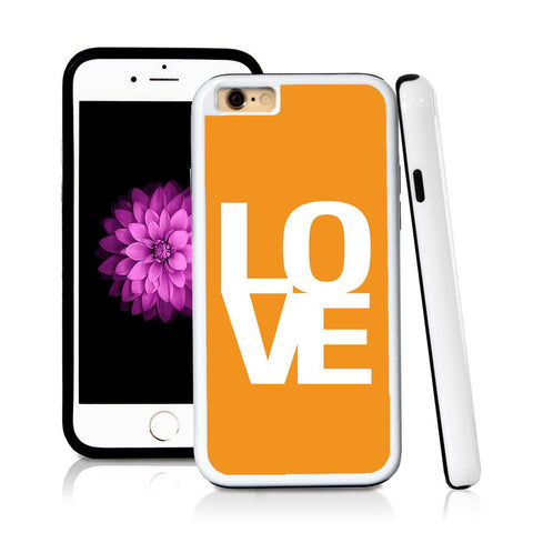 iPhone 6 case Love simple type helvetica in Orange with hard plastic & rubber protective cover