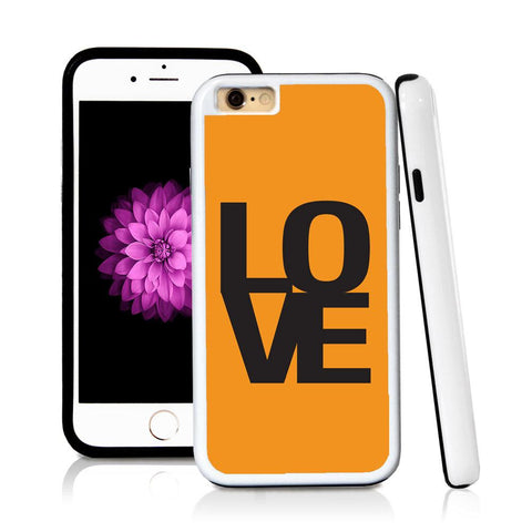 iPhone 6 case Love simple type helvetica in Orange with hard plastic and rubber protective cover