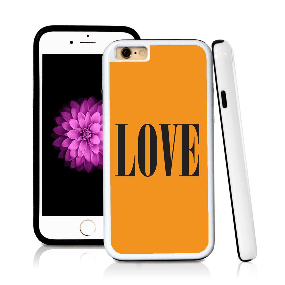 iPhone 6 case Love typography serif modern in Orange with hard plastic and rubber protective cover