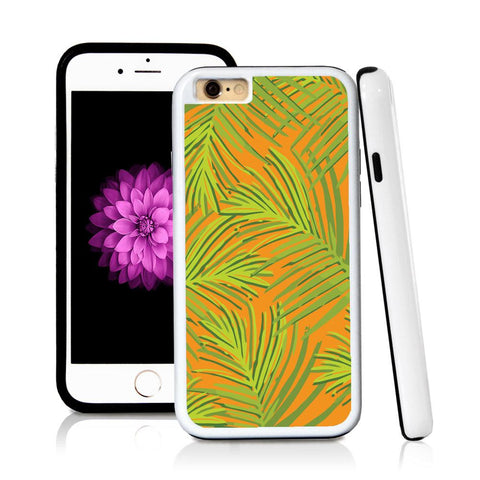 iPhone 6 case Palm leaves green in Orange with hard plastic & rubber protective cover