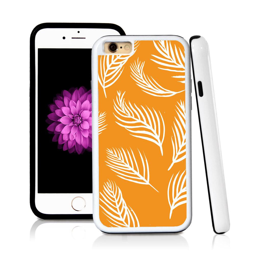 iPhone 6 case Palm leaves nine in Orange with hard plastic & rubber protective cover