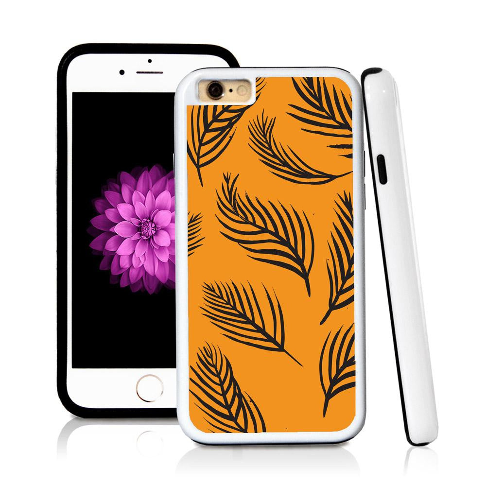 iPhone 6 case Palm leaves nine in Orange with hard plastic and rubber protective cover