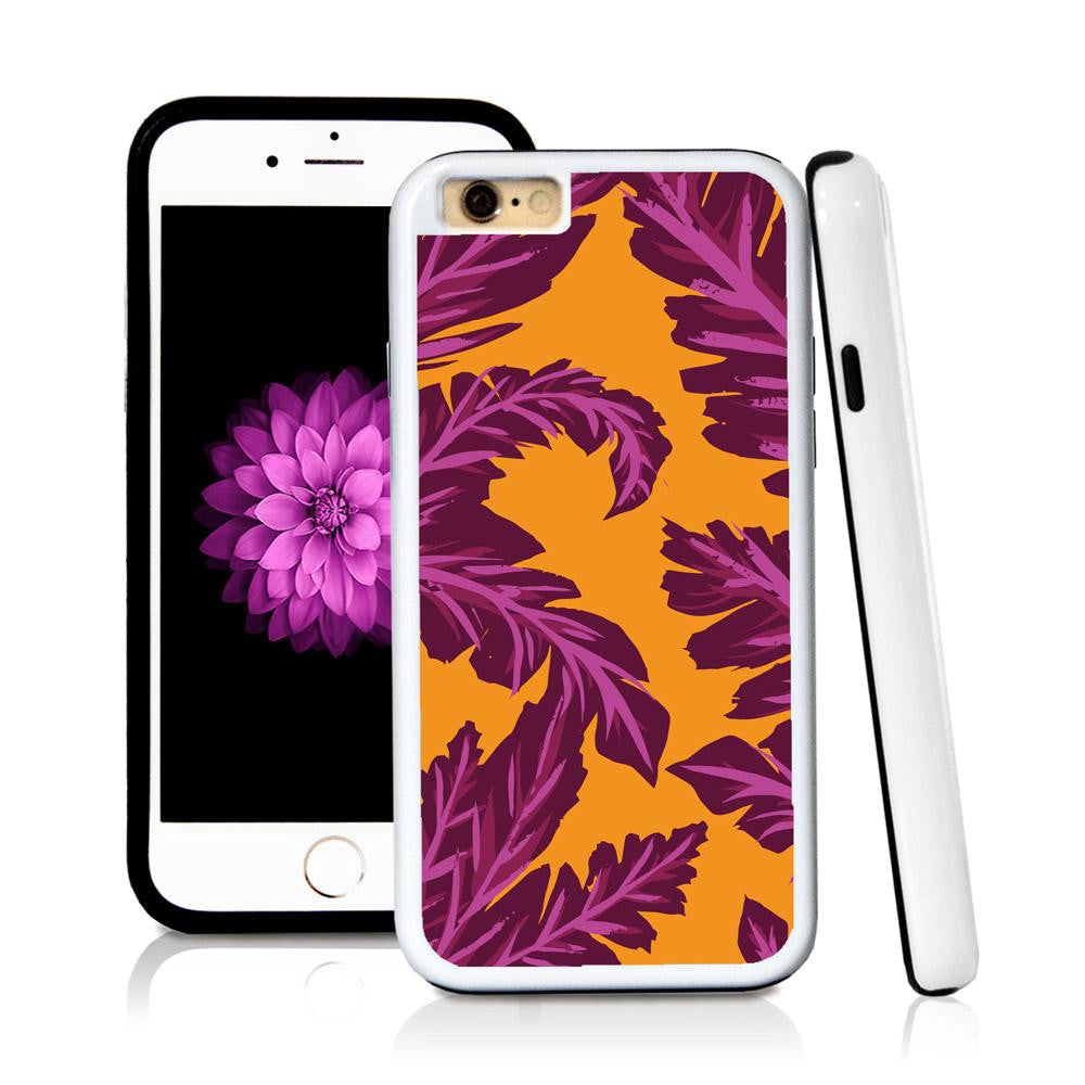 iPhone 6 case Palm leaves purple in Orange with hard plastic & rubber protective cover